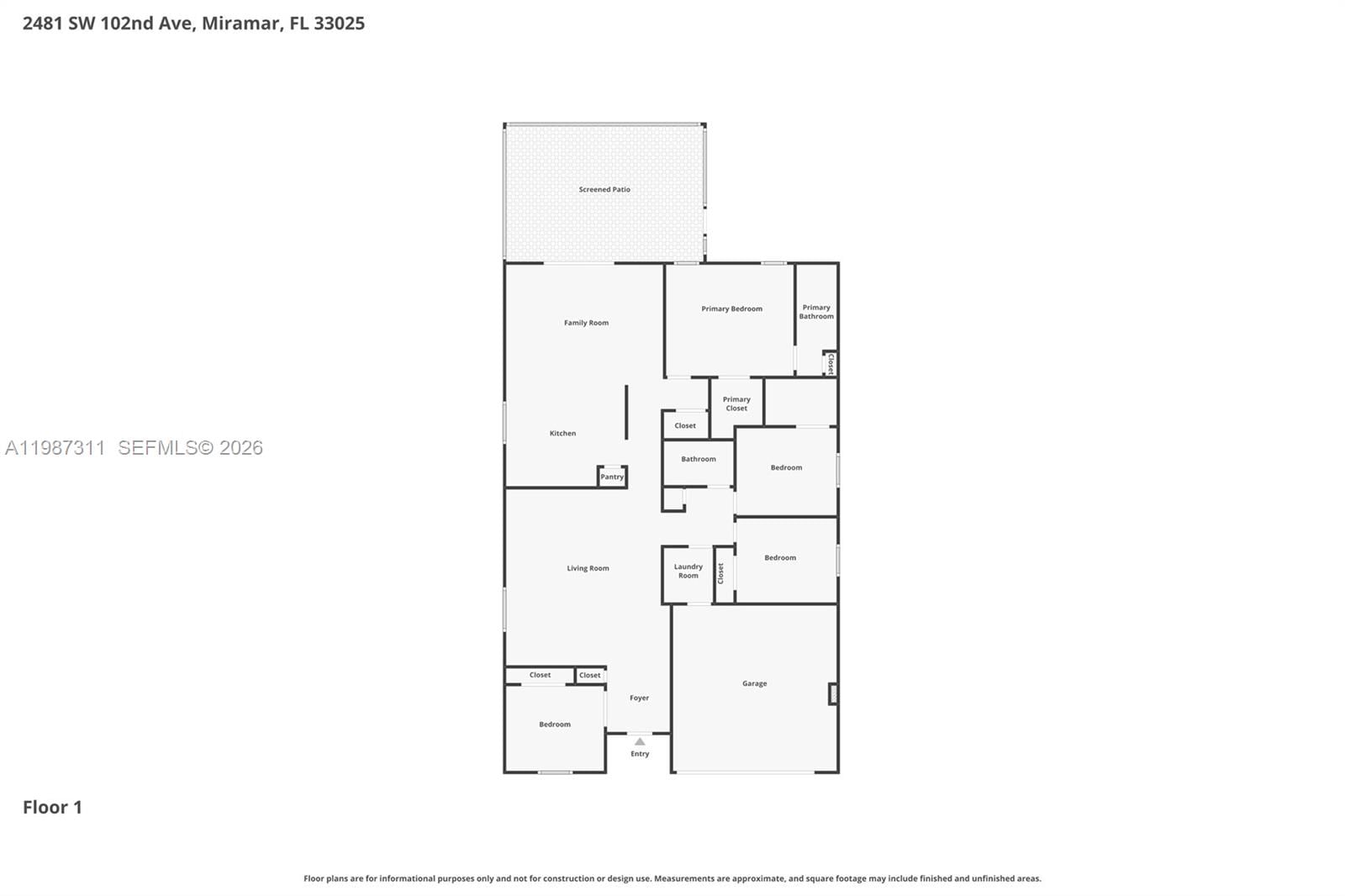 Real estate property located at 2481 102nd Ave, Broward, Centex-replat Of A Portio, Miramar, FL