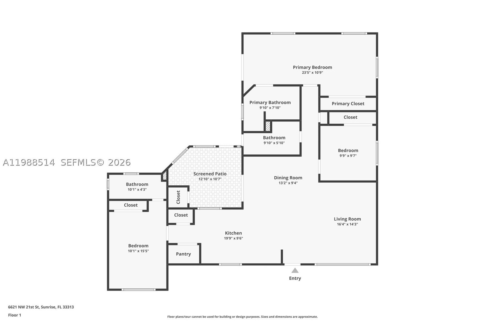 Real estate property located at 6621 21st St, Broward, Sunrise Golf Village Sec, Sunrise, FL