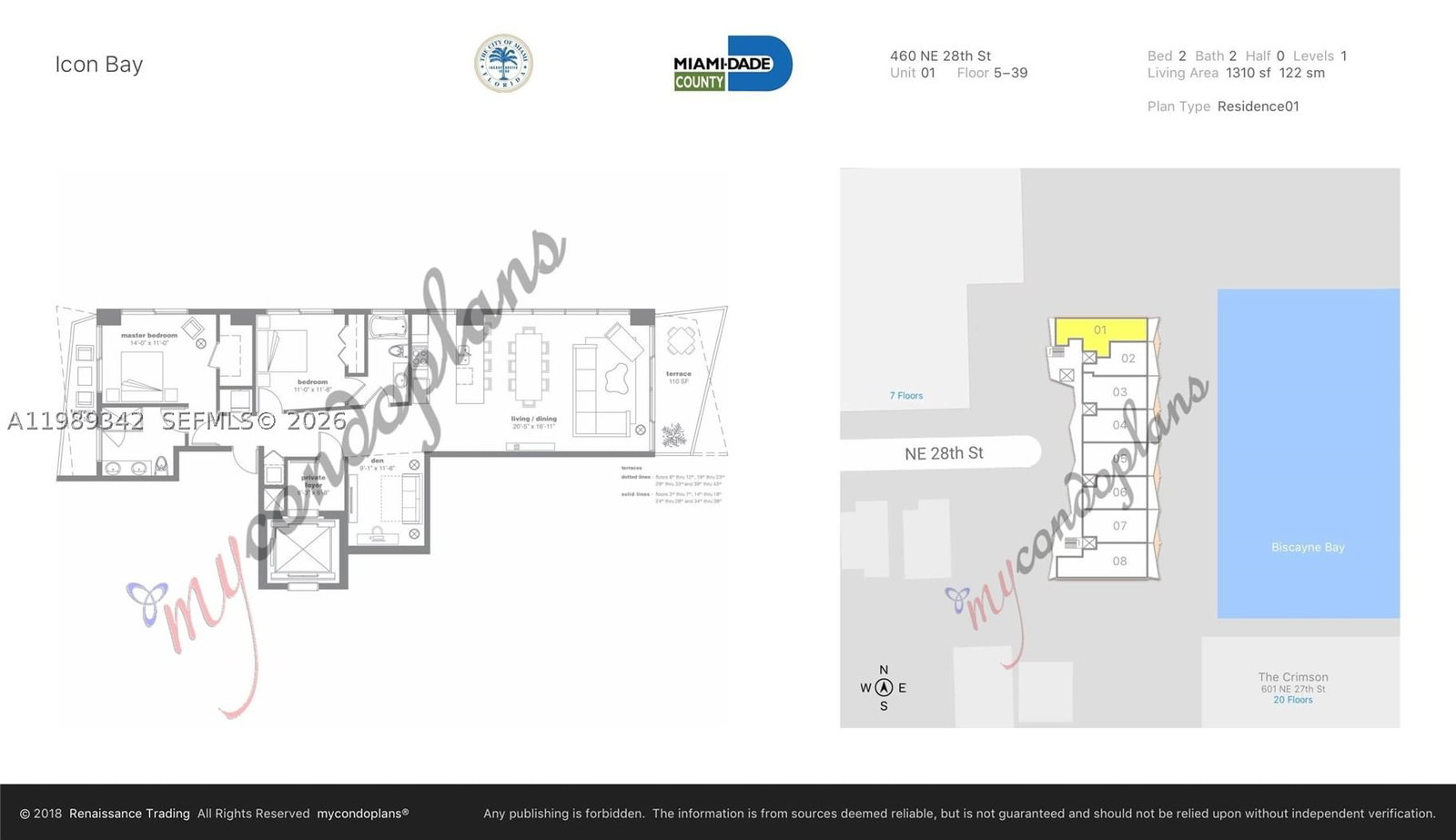 Real estate property located at 460 28th St #601, Miami-dade, Icon Bay Condo, Miami, FL
