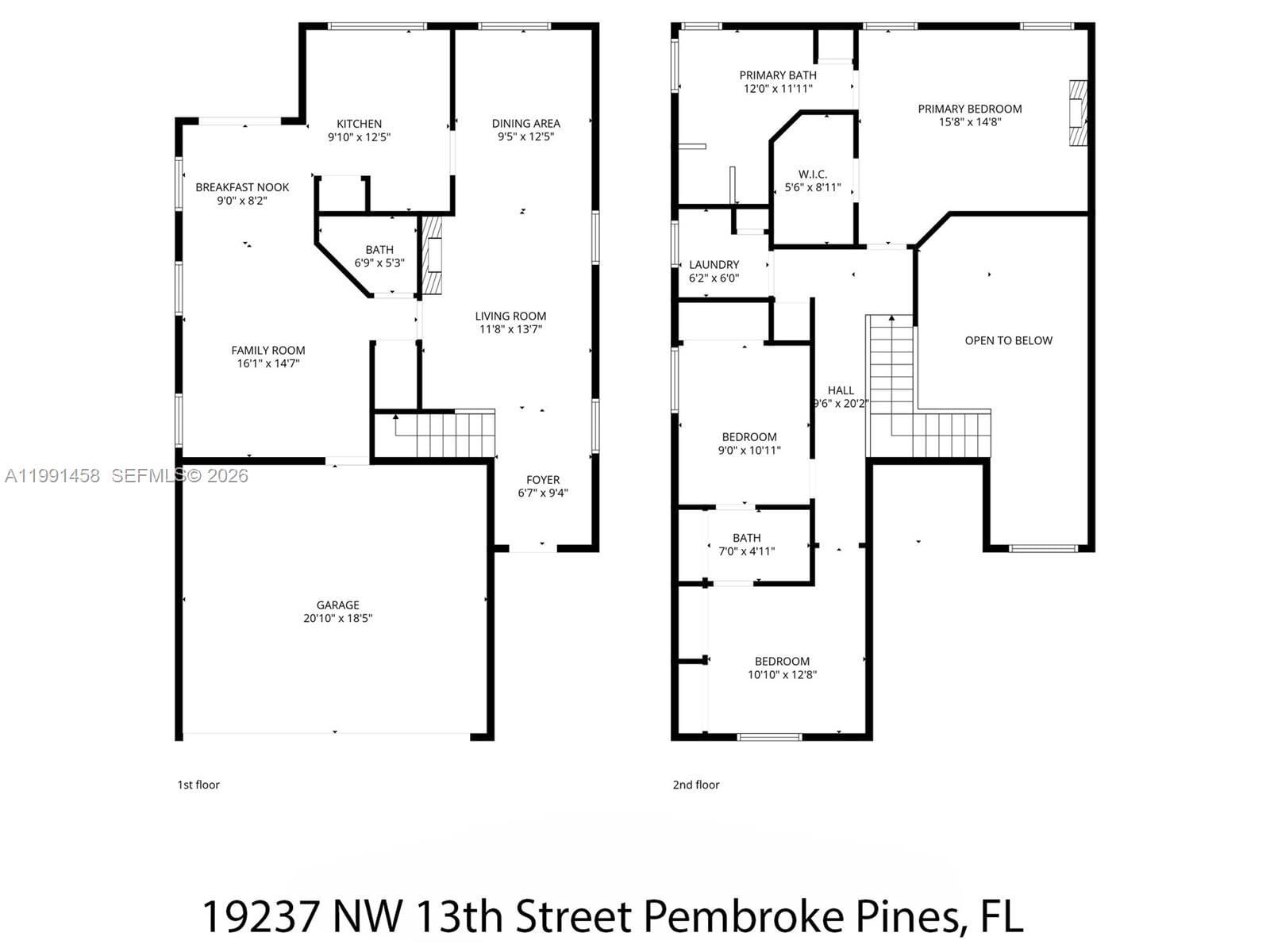 Real estate property located at 19237 13th St, Broward, Ameritrail Section Iii, Pembroke Pines, FL