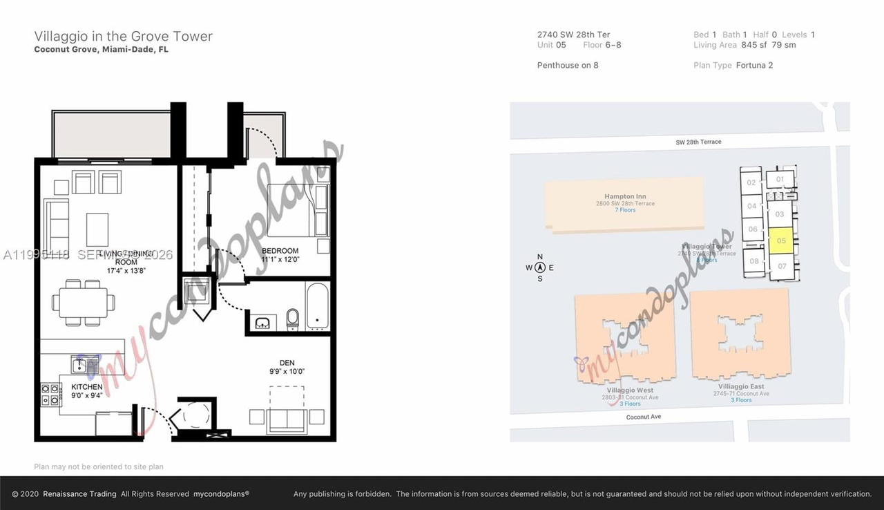Real estate property located at 2740 28th Ter #705, Miami-dade, Villaggio In The Grove To, Miami, FL