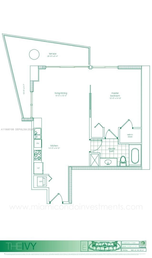 Real estate property located at 90 3RD STREET #2112, Miami-dade, The Ivy Condo, Miami, FL