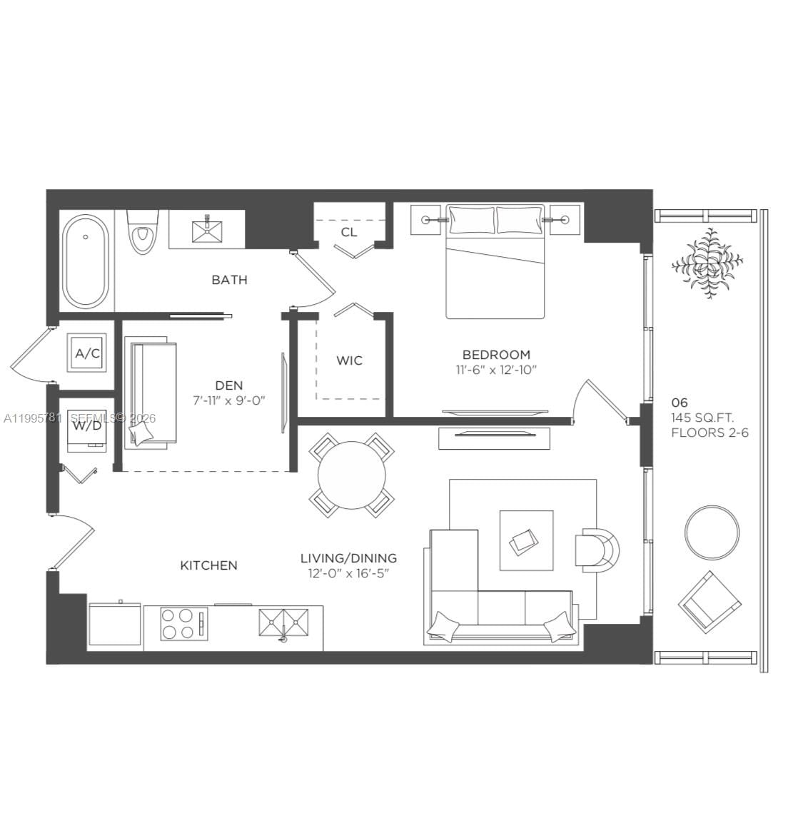 Real estate property located at 121 34th St L606, Miami-dade, 3401 Midtown Condo, Miami, FL