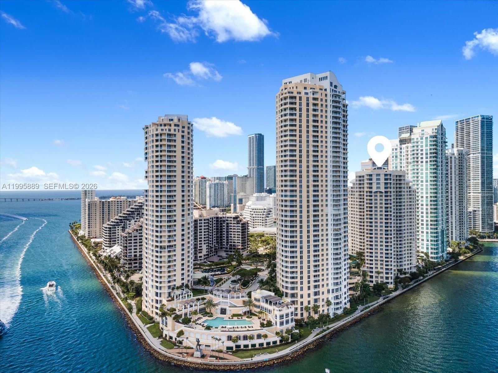Real estate property located at 888 Brickell Key Dr #2201, Miami-dade, One Tequesta Point Condo, Miami, FL