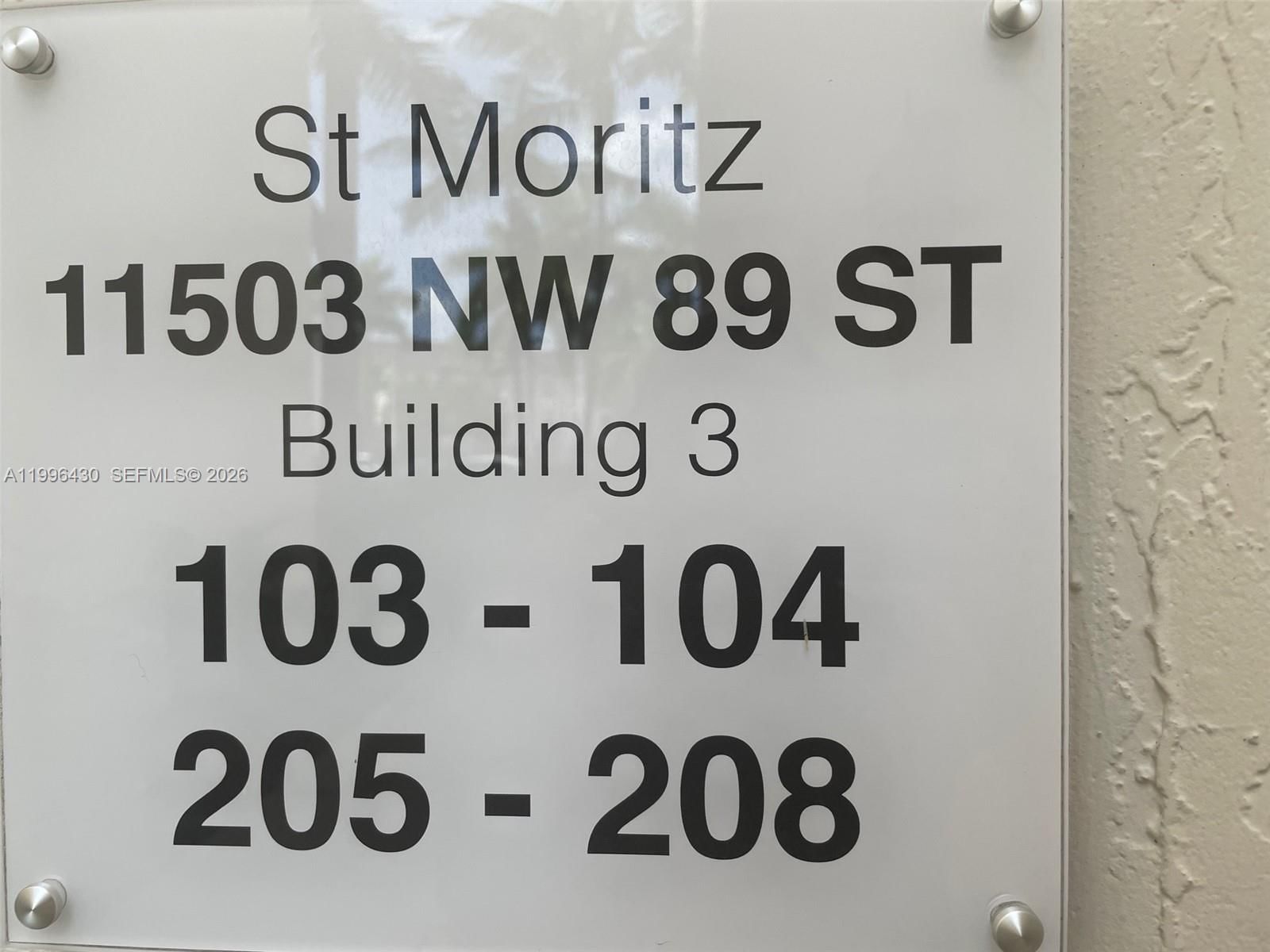 Real estate property located at 11503 89th St #206, Miami-dade, St Moritz At Doral Condo, Doral, FL