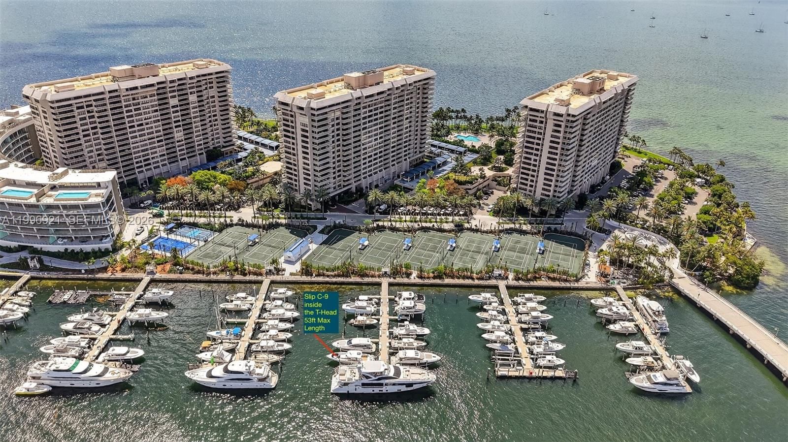 Real estate property located at 4 Grove Isle Dr. #C-9, Miami-dade, Grove Isle Marina, Miami, FL
