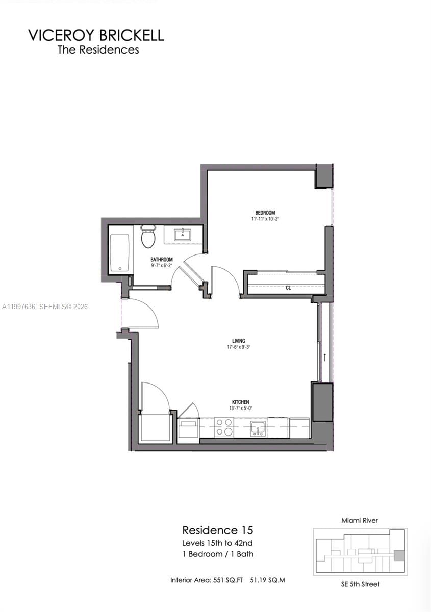 Real estate property located at 77 5 #1915, Miami-dade, Viceroy Residences, Miami, FL