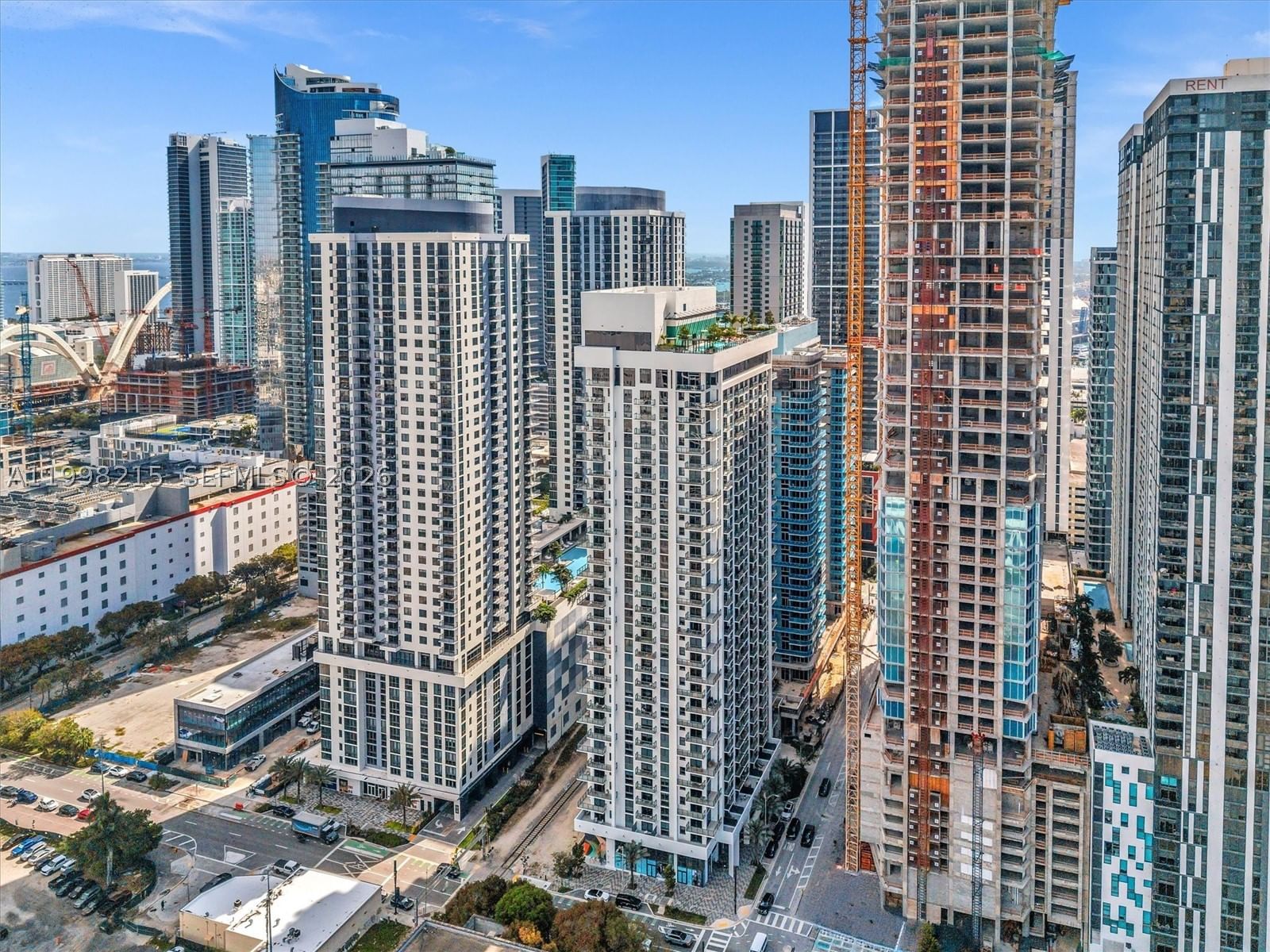 Real estate property located at 11 6th street #2214, Miami-dade, The Crosby Miami World Cen, Miami, FL