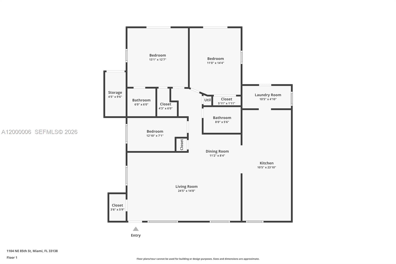 Real estate property located at 1104 85th St, Miami-dade, Shore Acres Amd Pl, Miami, FL