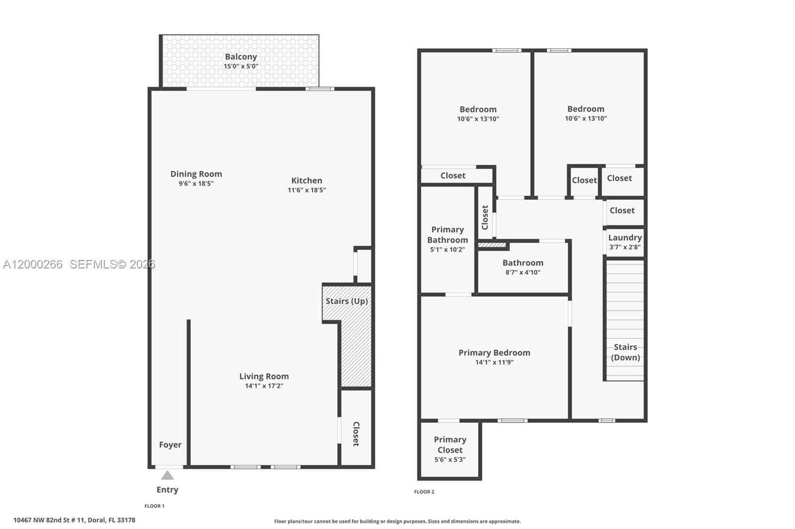 Real estate property located at 10467 82nd St #11, Miami-dade, Highland At Park Central, Doral, FL
