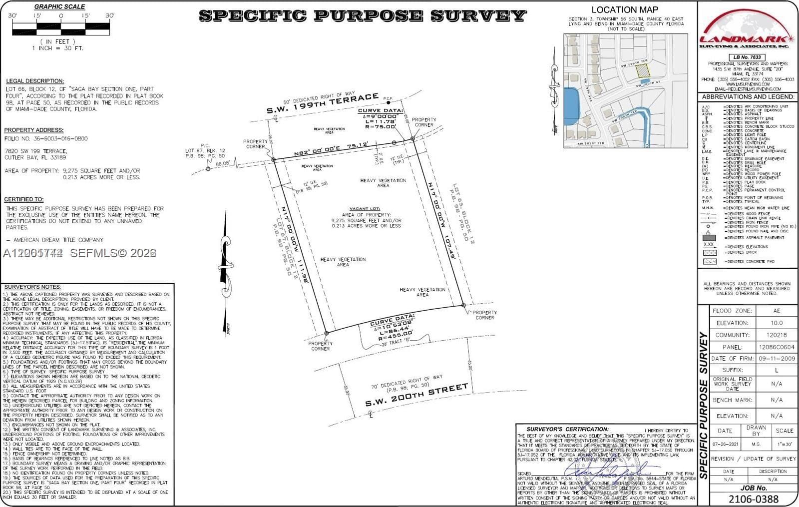 Real estate property located at 7820 199th Ter, Miami-dade, Saga Bay Sec 1 Pt 4, Cutler Bay, FL