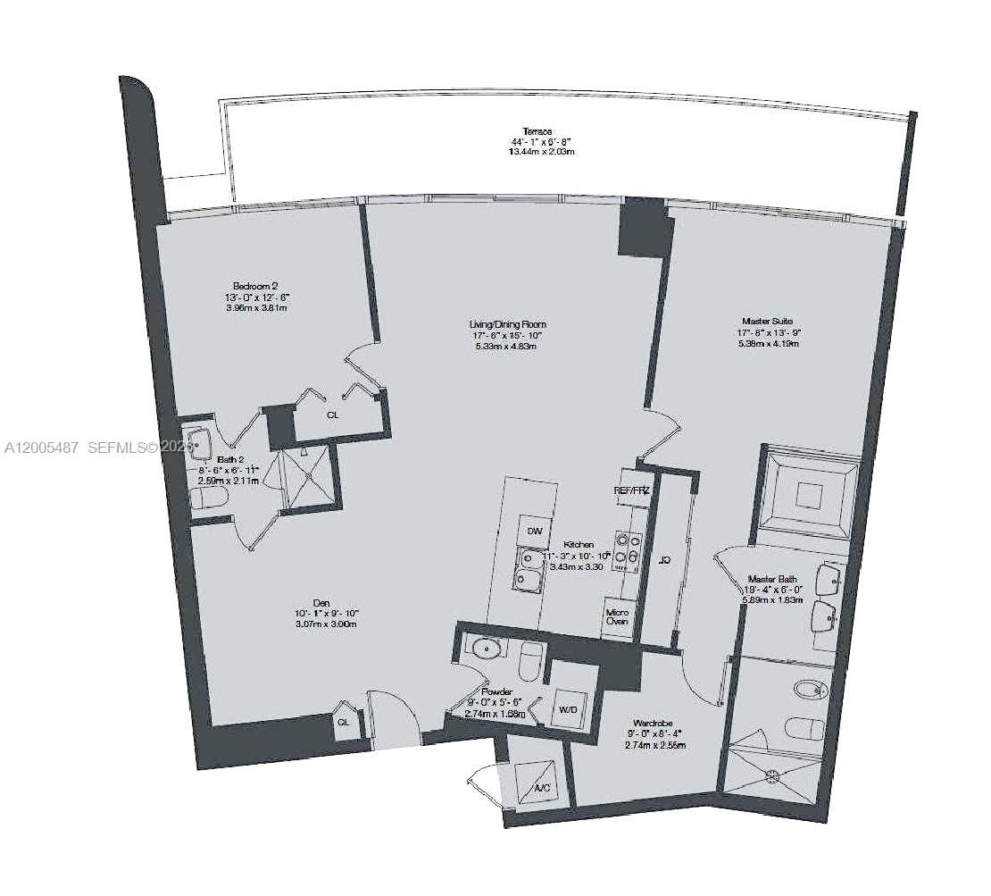 Real estate property located at 200 Biscayne Boulevard Way #3407, Miami-dade, Epic West Condo, Miami, FL