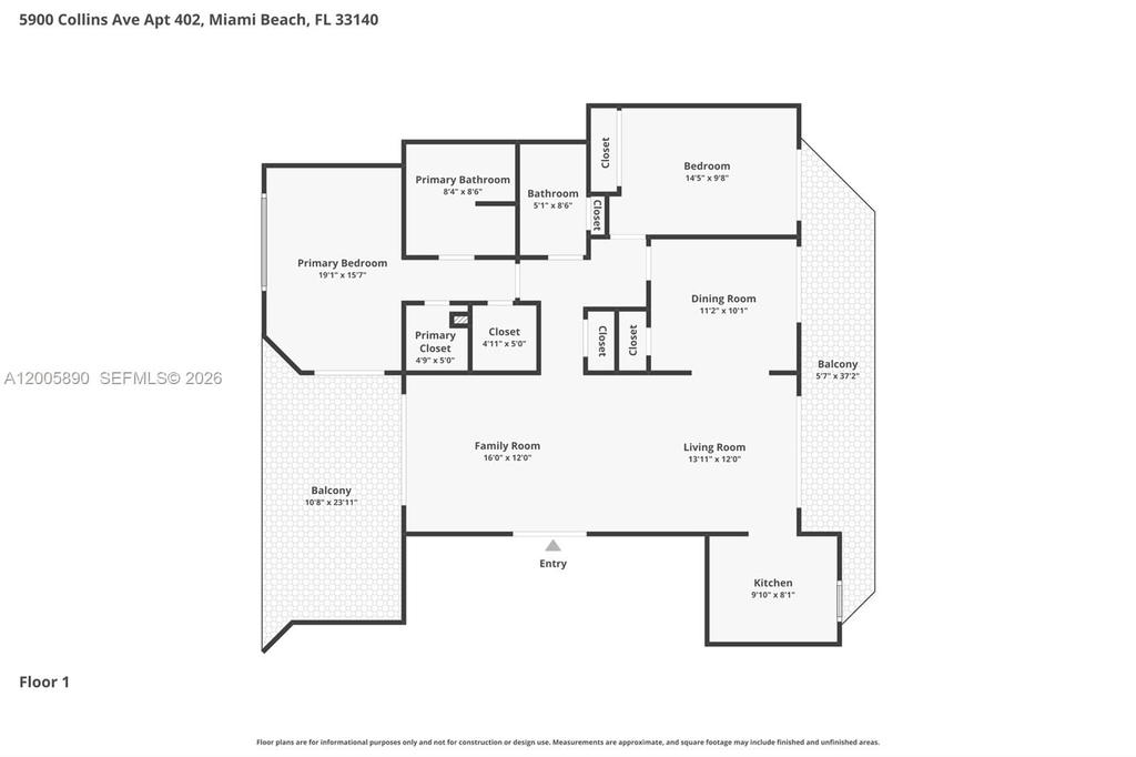Real estate property located at 5900 Collins Ave #402, Miami-dade, The Grandview Condo, Miami Beach, FL