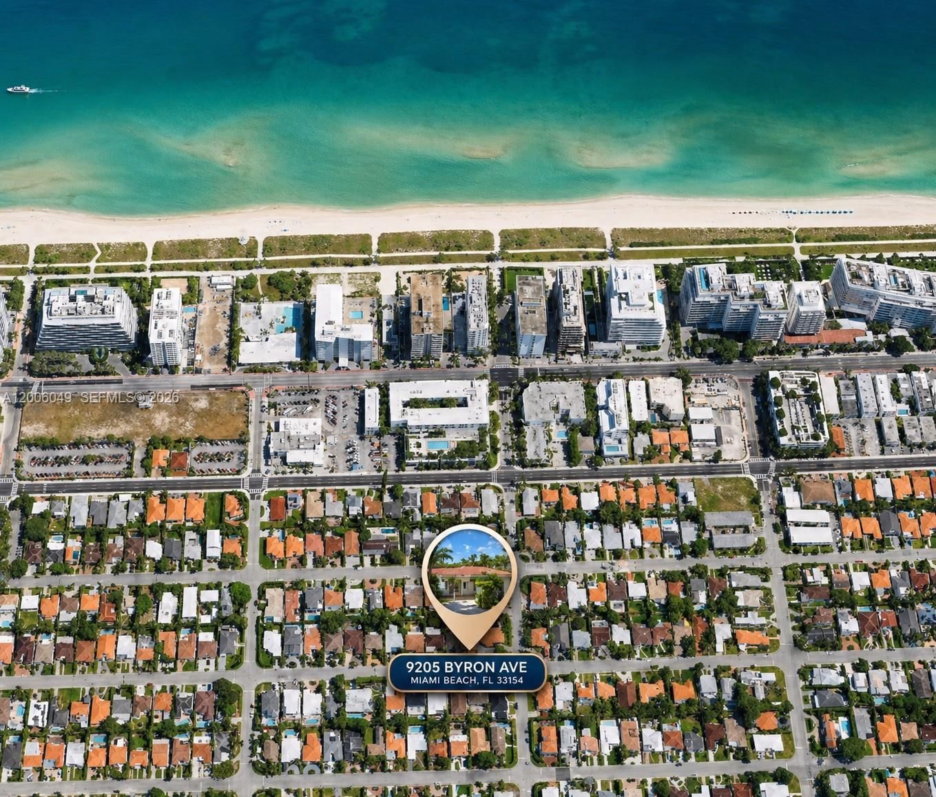 Real estate property located at 9205 Byron Ave, Miami-dade, Altos Del Mar No 5, Surfside, FL