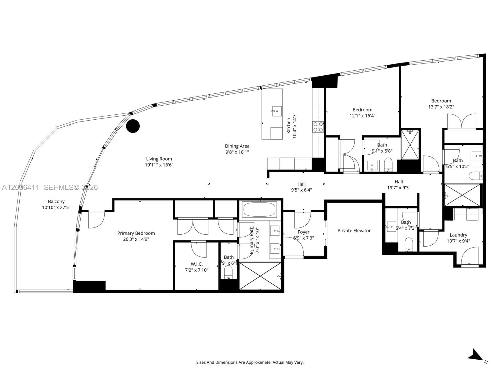 Real estate property located at 175 25th Road #1202, Miami-dade, Una Residences, Miami, FL