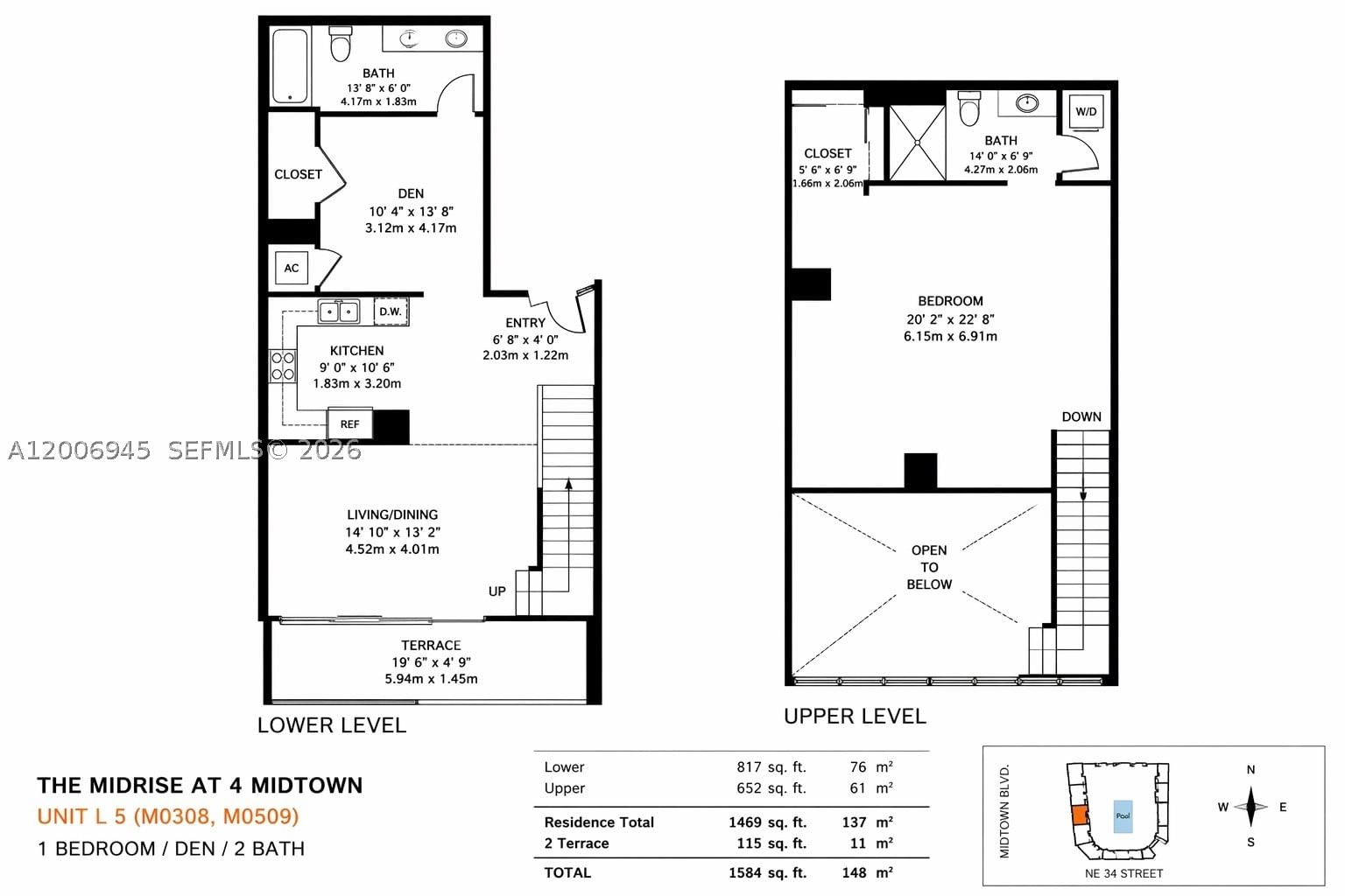 Real estate property located at 3301 1st Ave M0308, Miami-dade, Four Midtown Miami Condo, Miami, FL