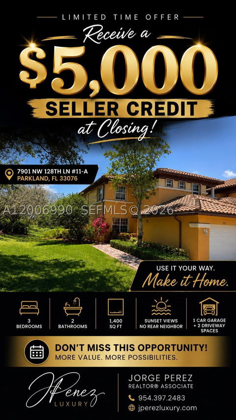 Real estate property located at 7901 128th Ln #11-A, Broward, Cypress Point I At Heron B, Parkland, FL
