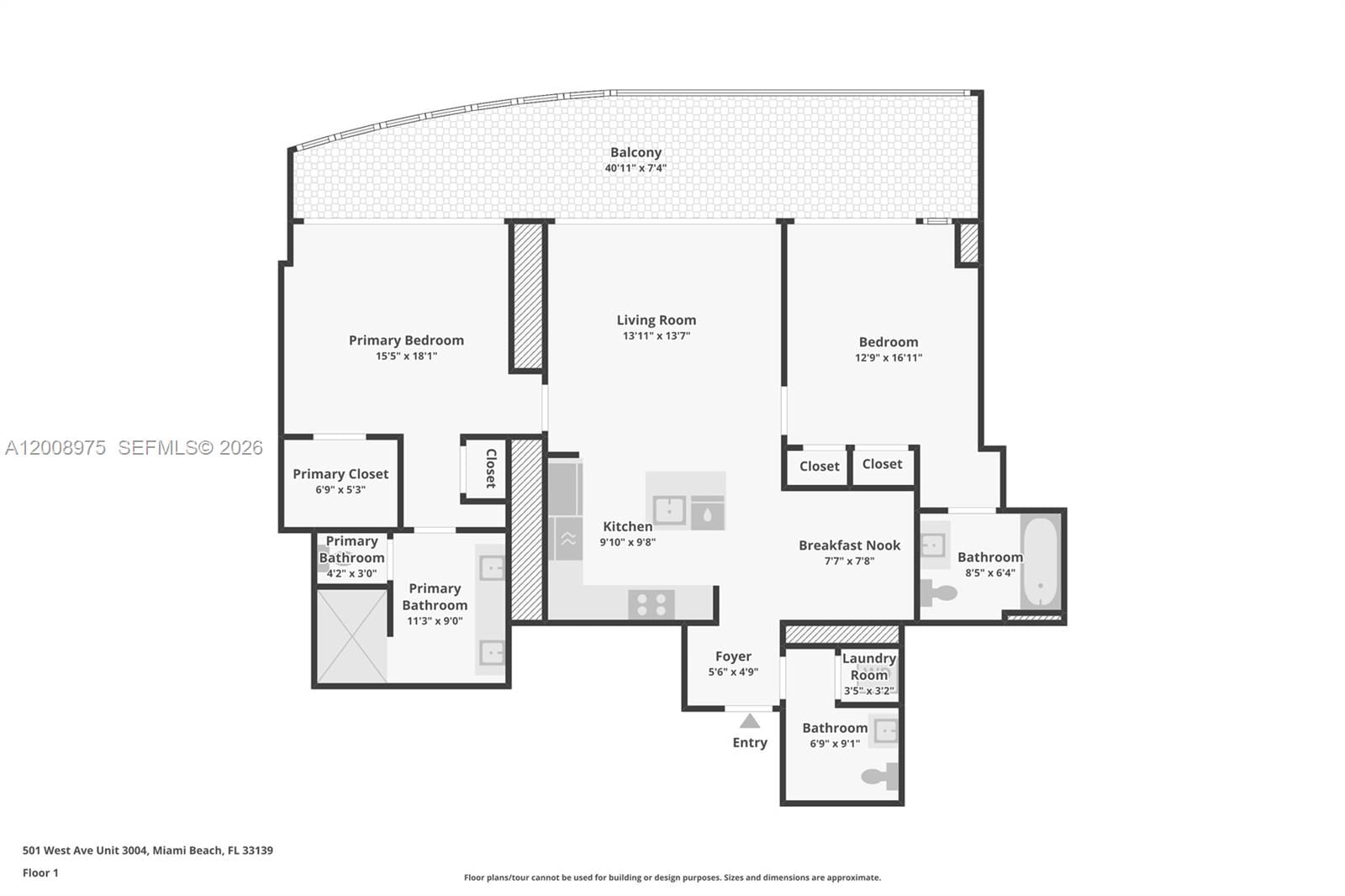 Real estate property located at 500 Alton Rd. #3004, Miami-dade, Five Park Condo, Miami Beach, FL