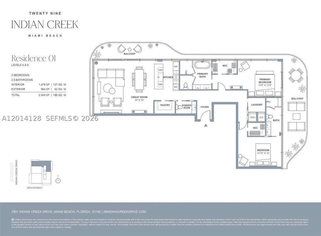 Real estate property located at 2901 Indian Creek Drive #401, Miami-dade, 29 Indian Creek, Miami Beach, FL