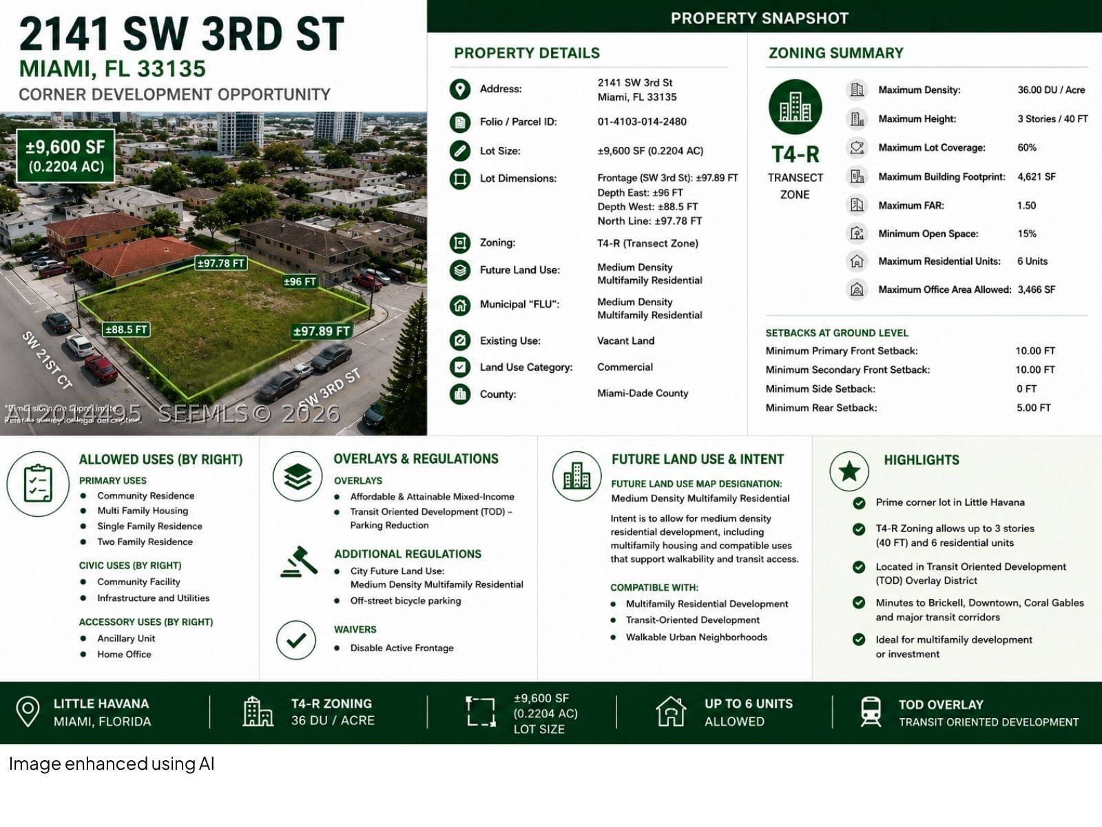 Real estate property located at 2141 3rd St, Miami-dade, Idlewild Park, Miami, FL