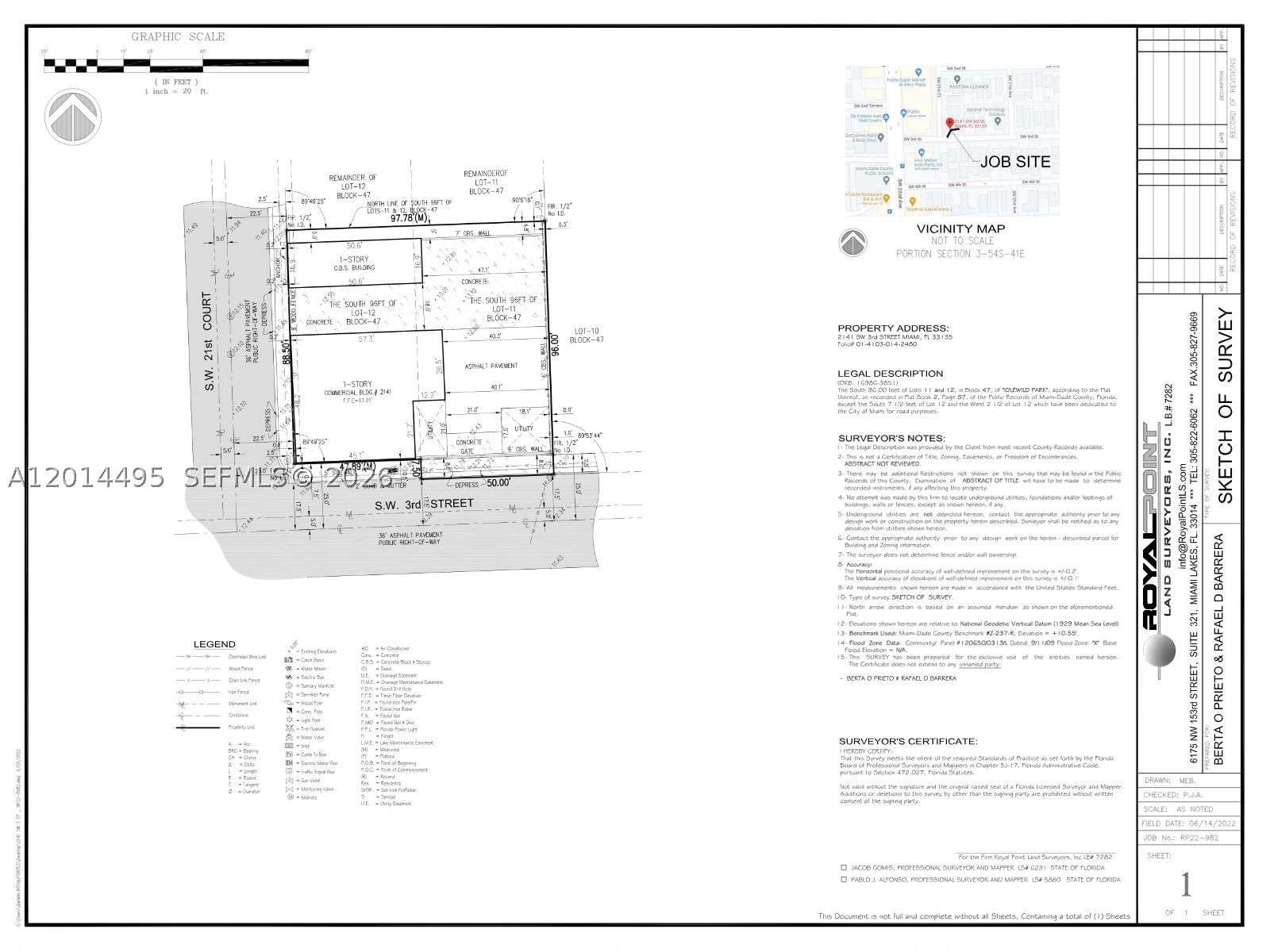 Real estate property located at 2141 3rd St, Miami-dade, Idlewild Park, Miami, FL
