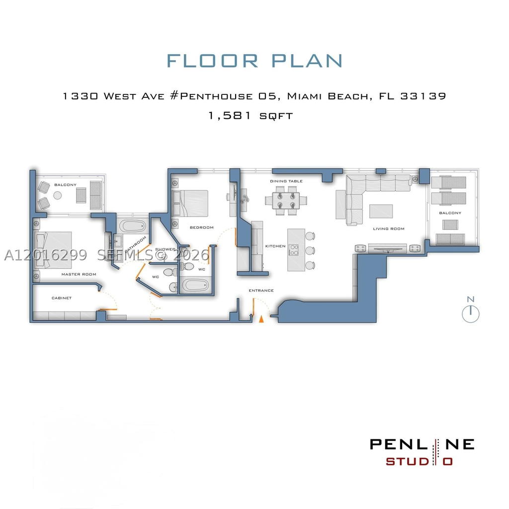 Real estate property located at 1330 West Ave PH05, Miami-dade, The Waverly At South Beac, Miami Beach, FL