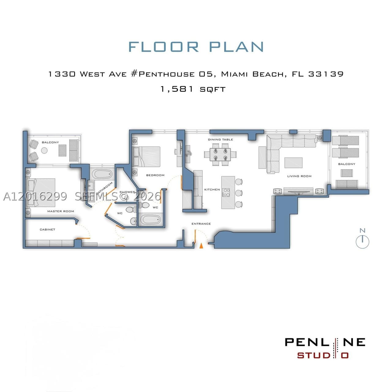 Real estate property located at 1330 West Ave PH05, Miami-dade, The Waverly At South Beac, Miami Beach, FL