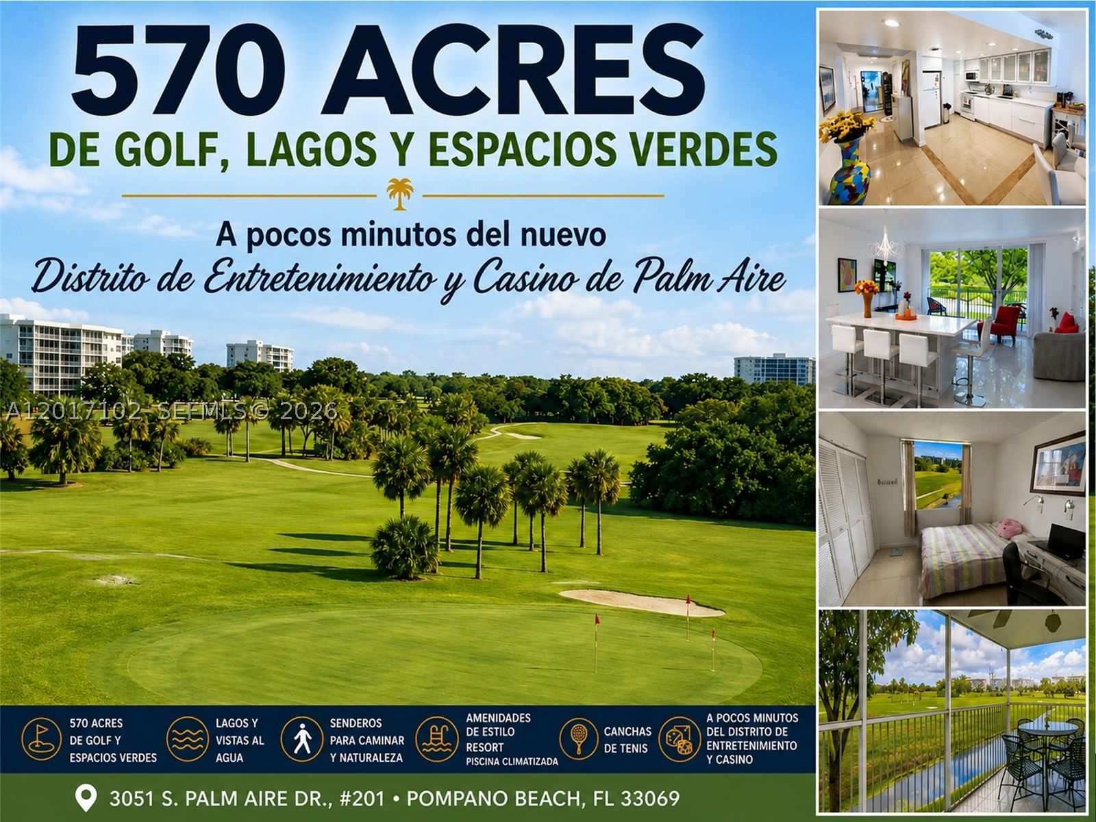Real estate property located at 3051 Palm Aire Dr #201, Broward, No 34 Palm-aire Country C, Pompano Beach, FL