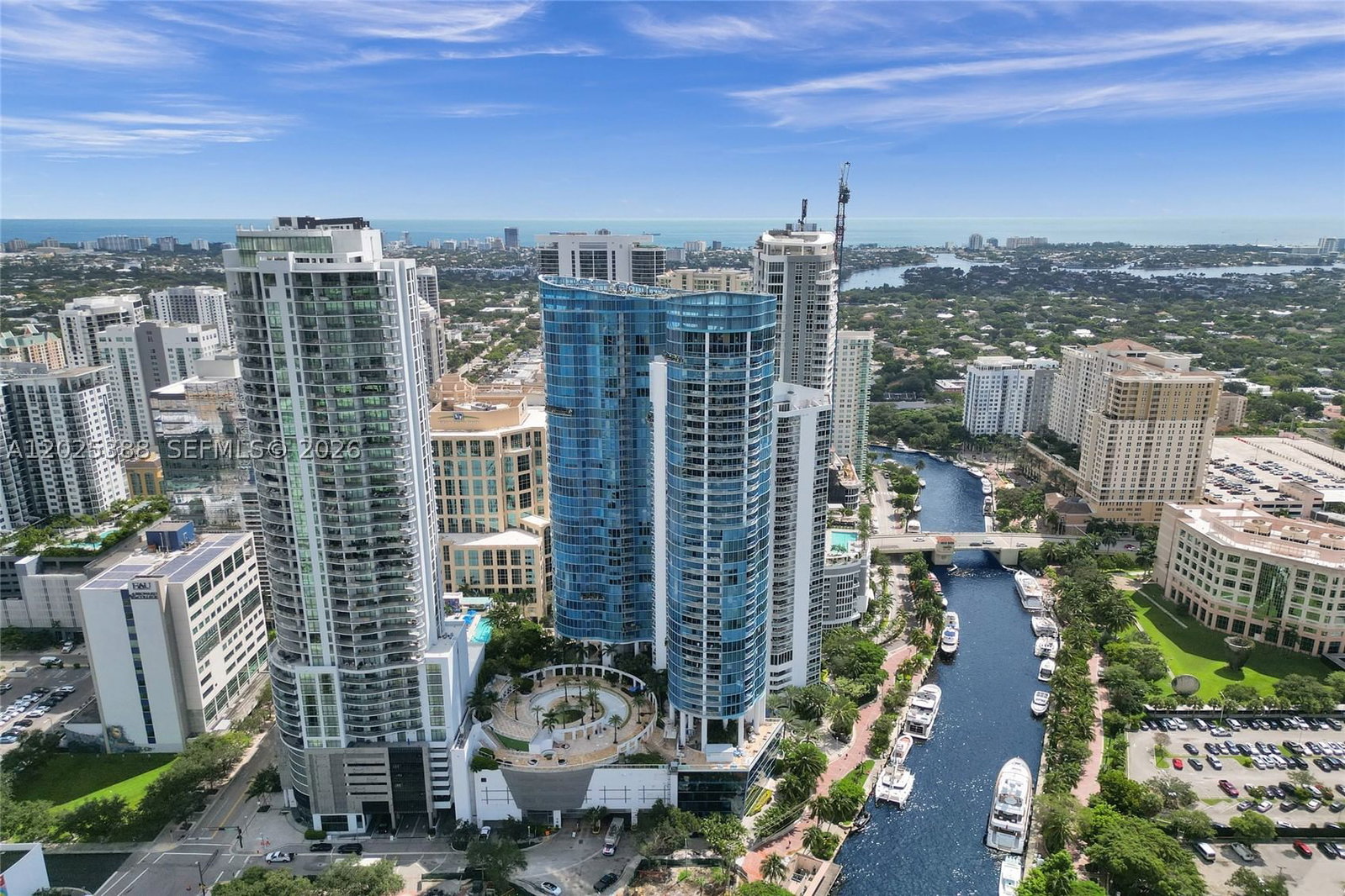 Real estate property located at 333 Las Olas Way #1608, Broward, Las Olas River House Condo, Fort Lauderdale, FL