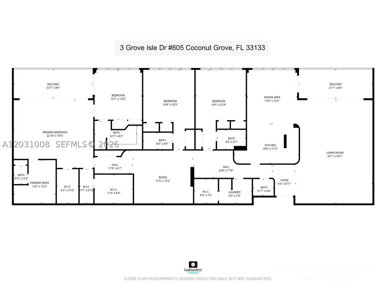 Real estate property located at 3 Grove Isle Dr C605, Miami-dade, Grove Isle Condo, Miami, FL