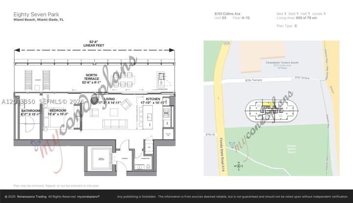 Real estate property located at , Miami-dade, 8701 Collins Ave Condo, Miami Beach, FL