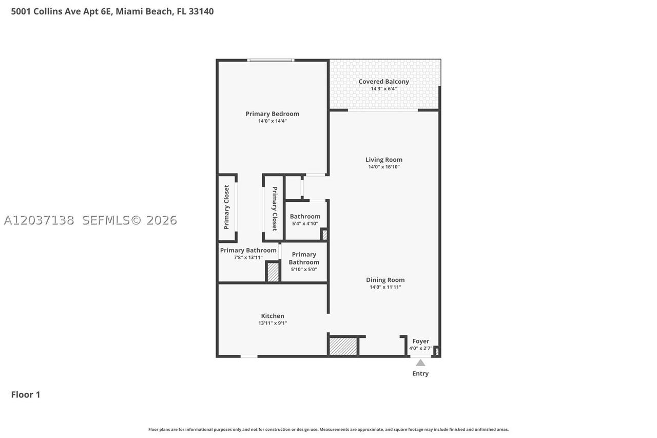 Real estate property located at 5001 Collins Ave #6E, Miami-dade, The Carriage Club South, Miami Beach, FL