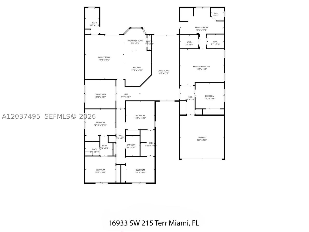 Real estate property located at 16933 215th Ter, Miami-dade, South Kendall Estates, Miami, FL