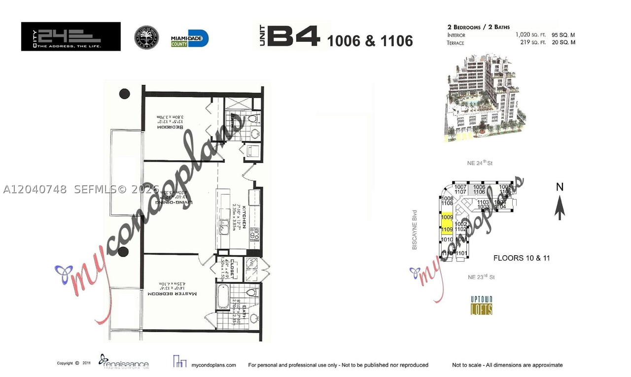Real estate property located at 350 24th St #1109, Miami-dade, City 24 Condo, Miami, FL