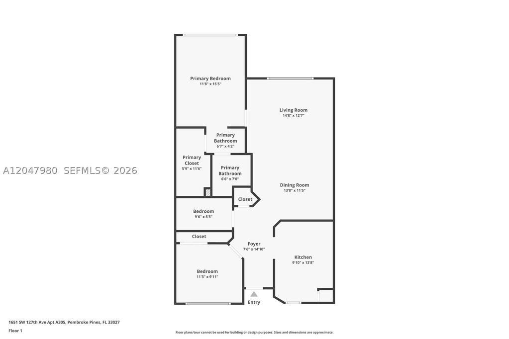 Real estate property located at 1651 127th Ave #305A, Broward, Falmouth At Century Villa, Pembroke Pines, FL