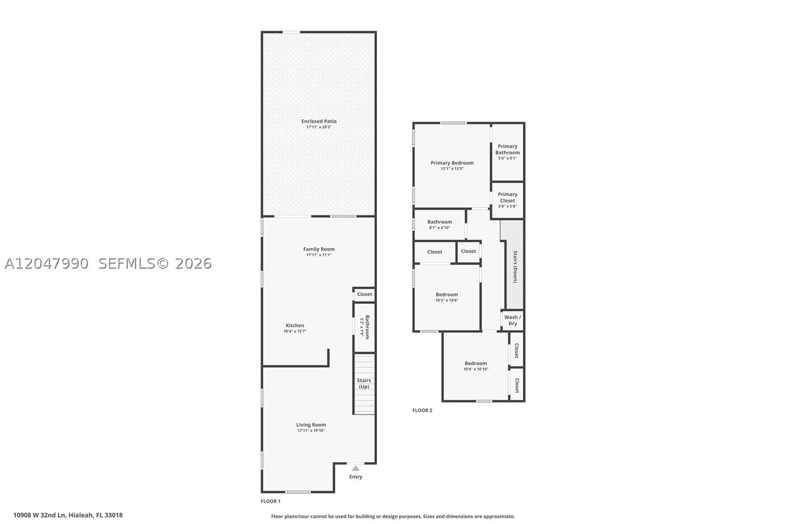 Real estate property located at 10908 32nd Ln, Miami-dade, Aquabella North Replat, Hialeah, FL