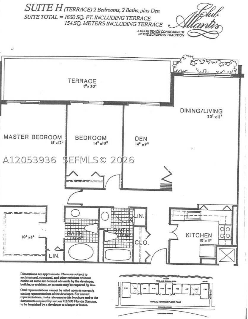 Real estate property located at 2555 Collins Ave #308, Miami-dade, Club Atlantis Condo, Miami Beach, FL
