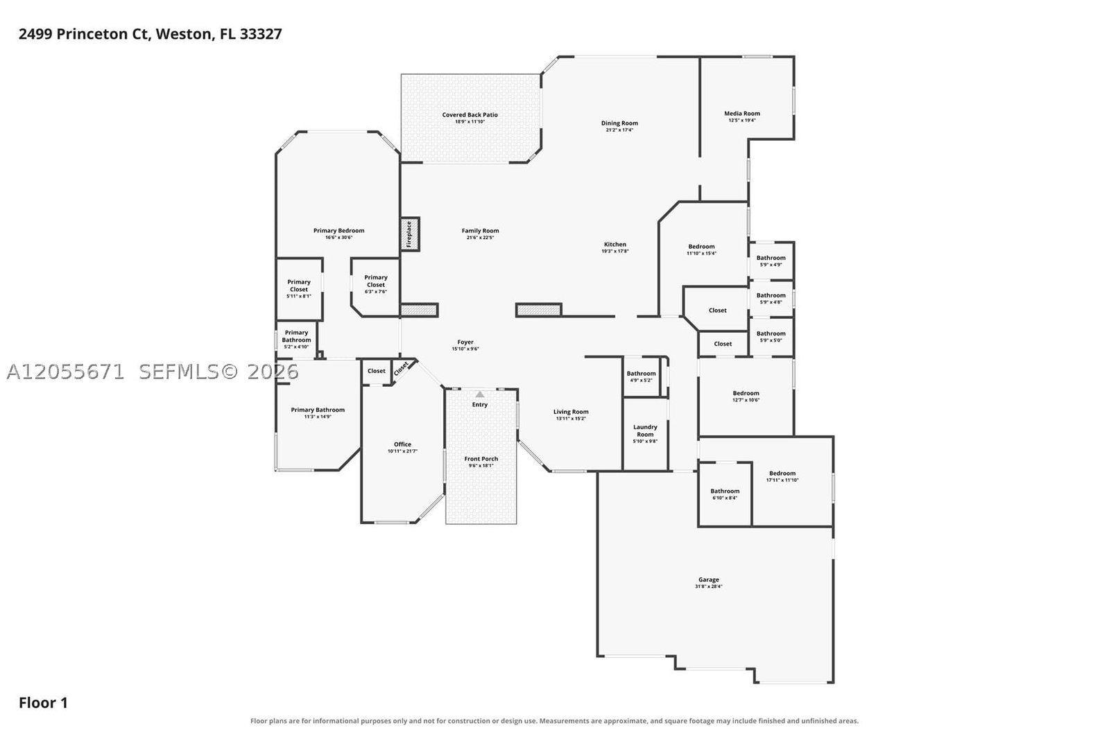 Real estate property located at 2499 Princeton Ct, Broward, Sector 7 - Parcels F G H, Weston, FL