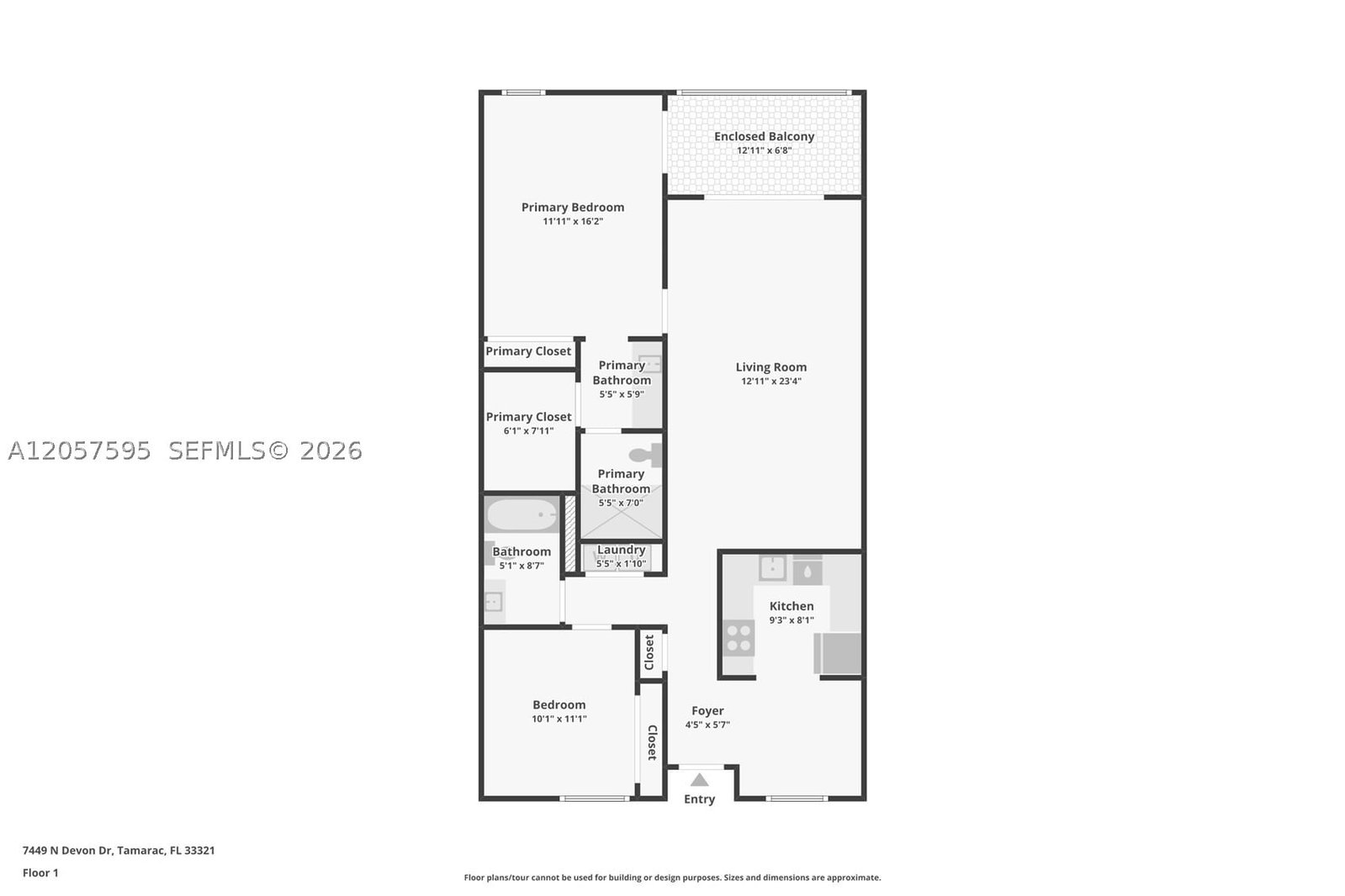 Real estate property located at 7449 Devon Dr #207, Broward, Devon Condominium J, Tamarac, FL