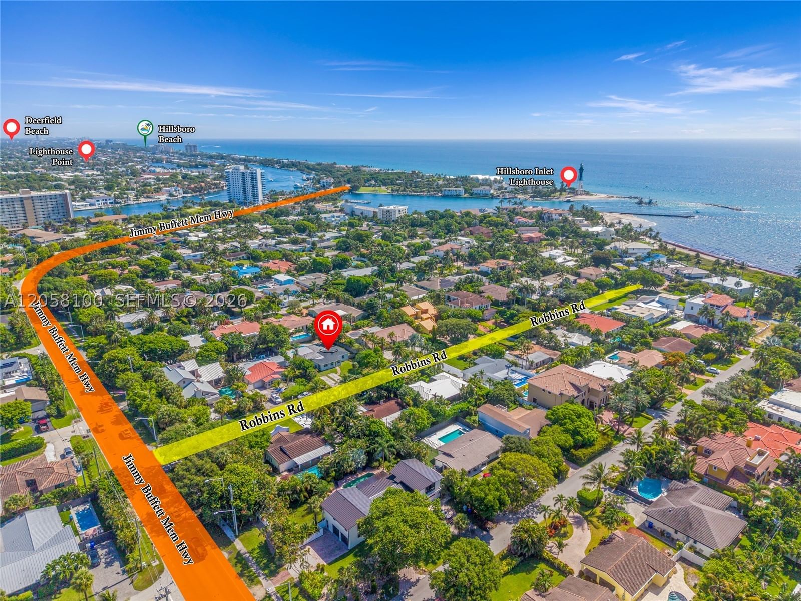 Real estate property located at 3405 Robbins Rd, Broward, Hillsboro Shores Sec, Pompano Beach, FL