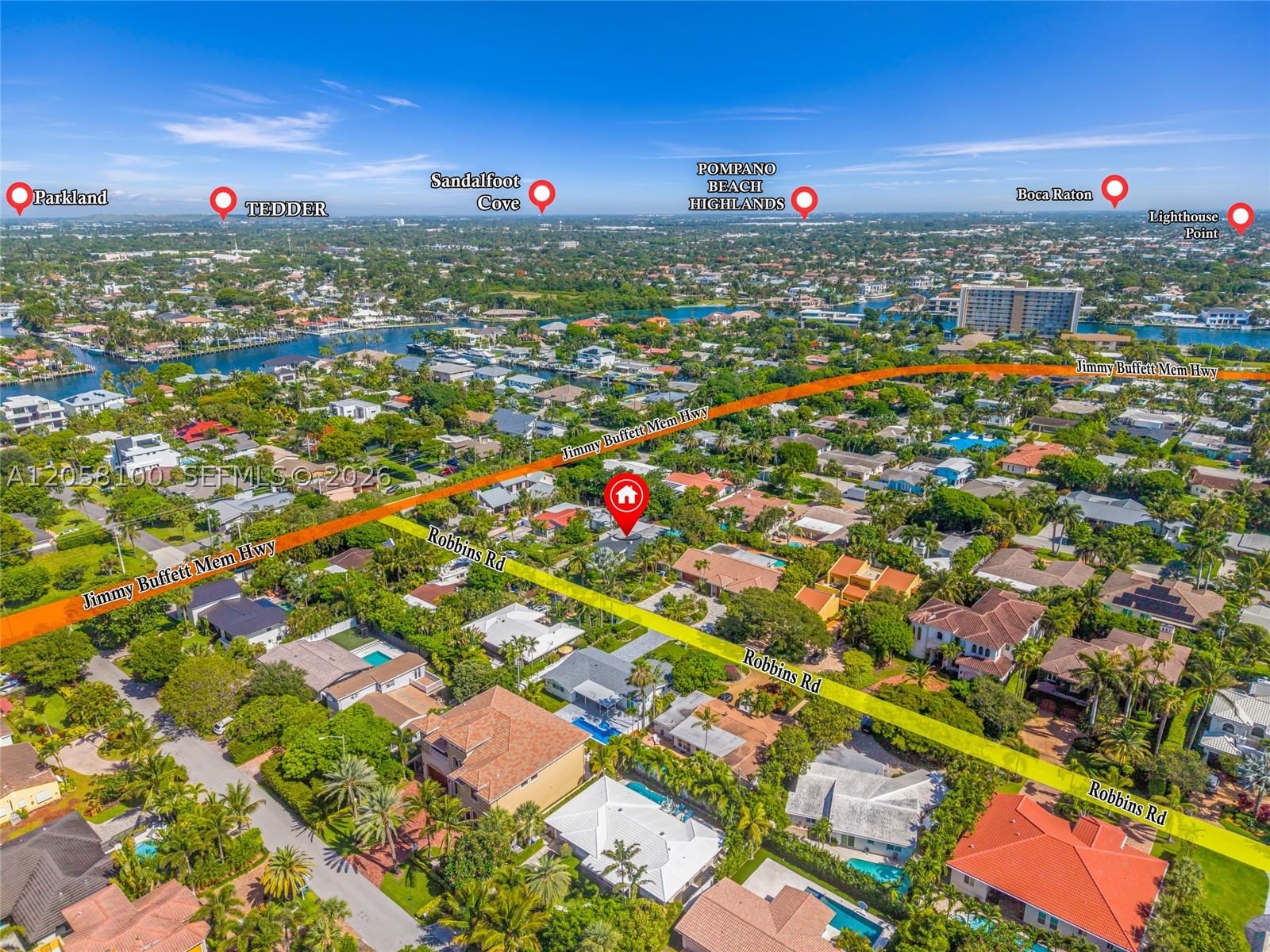Real estate property located at 3405 Robbins Rd, Broward, Hillsboro Shores Sec, Pompano Beach, FL