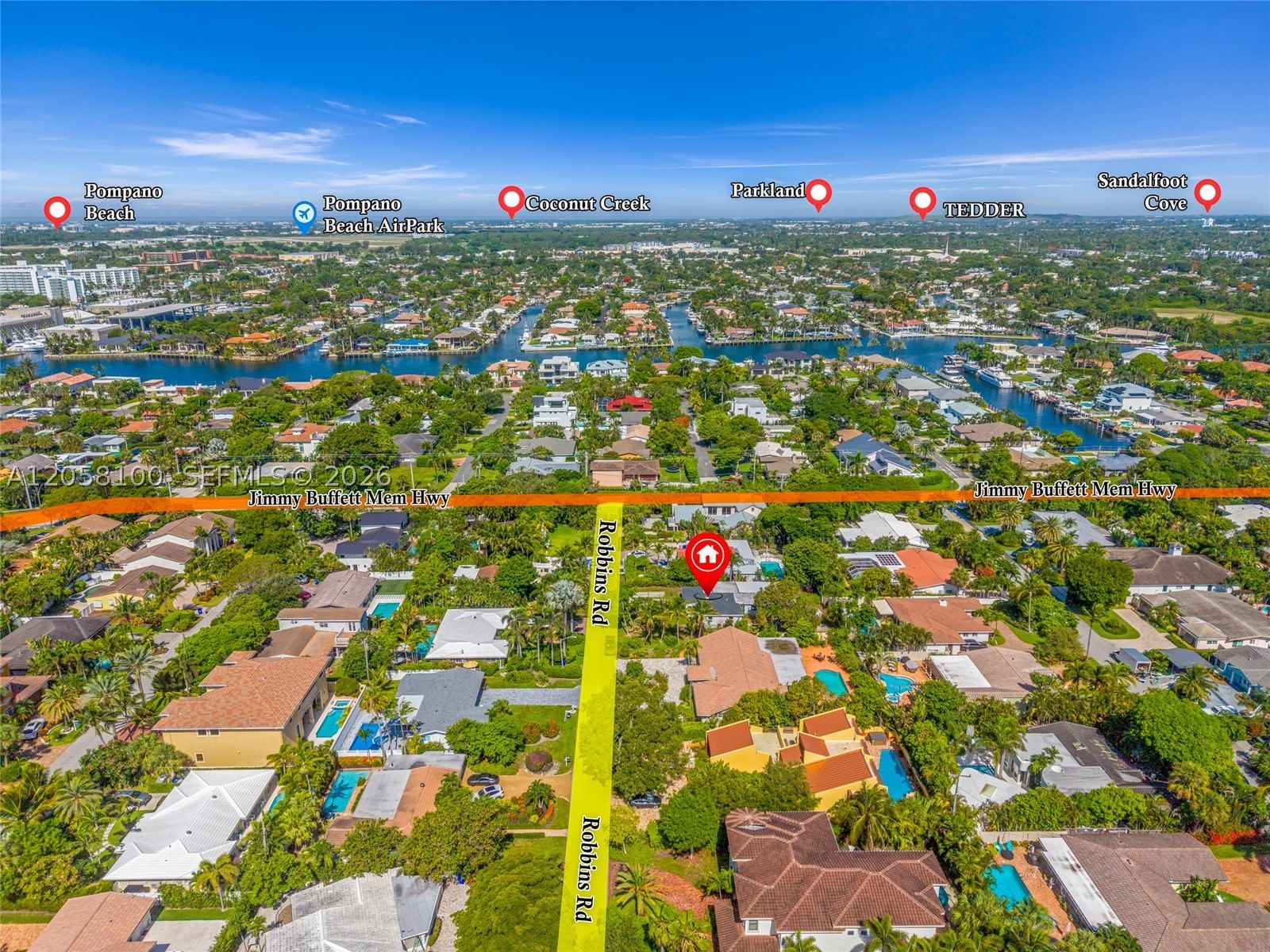 Real estate property located at 3405 Robbins Rd, Broward, Hillsboro Shores Sec, Pompano Beach, FL