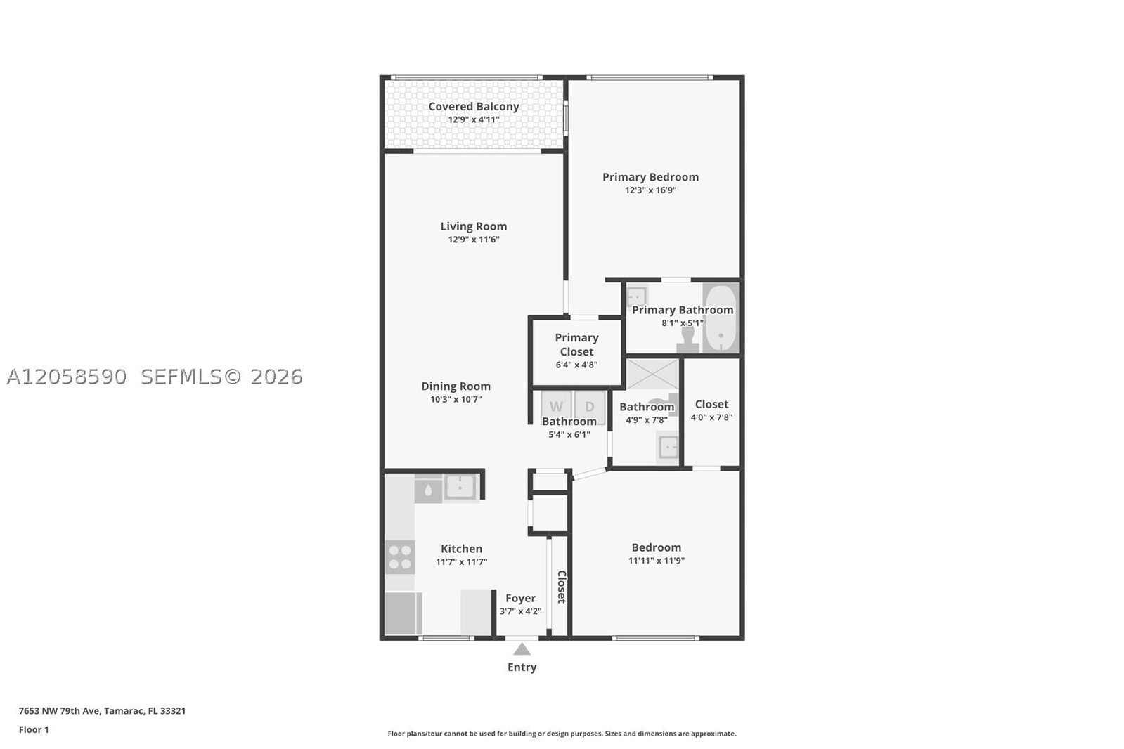 Real estate property located at 7653 79th Ave #312, Broward, Bonaire At Woodmont No 3, Tamarac, FL