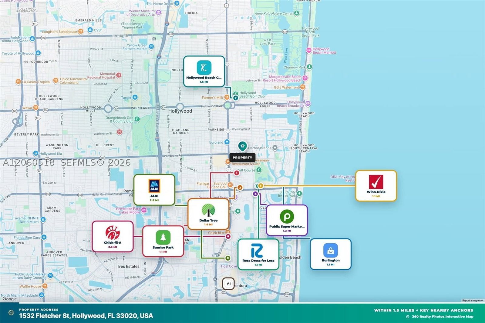 Real estate property located at 1532 Fletcher St, Broward, Sunset Trails No 5, Hollywood, FL