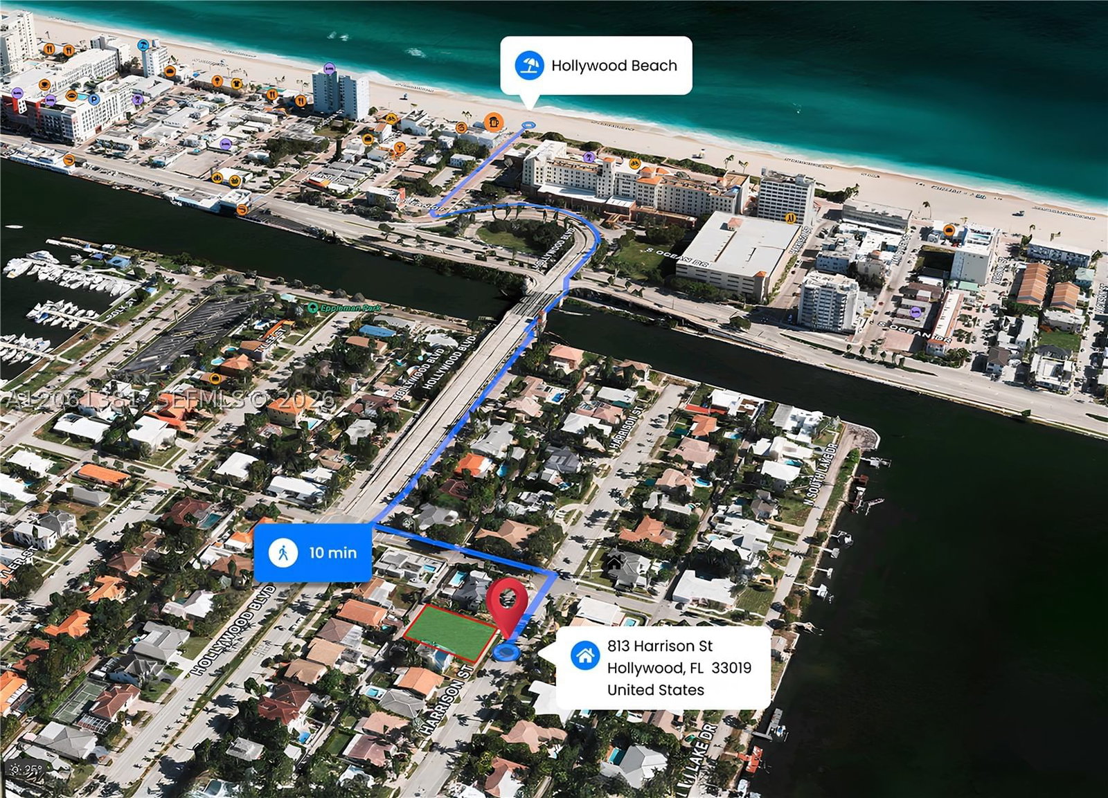 Real estate property located at 813 Harrison St, Broward, Hollywood Lakes Section, Hollywood, FL