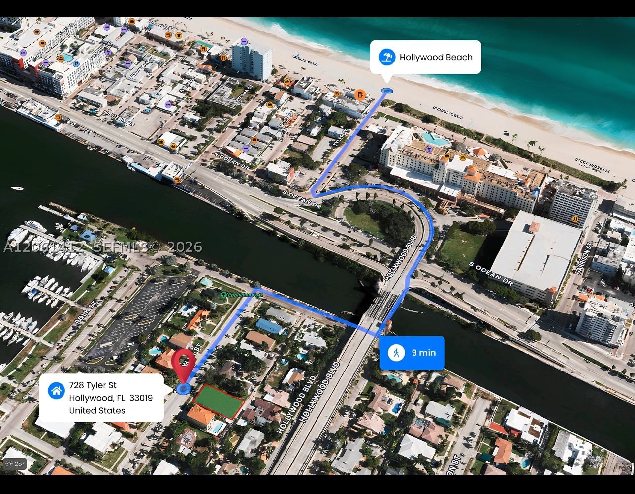 Real estate property located at 728 Tyler St, Broward, Hollywood Lakes Section, Hollywood, FL