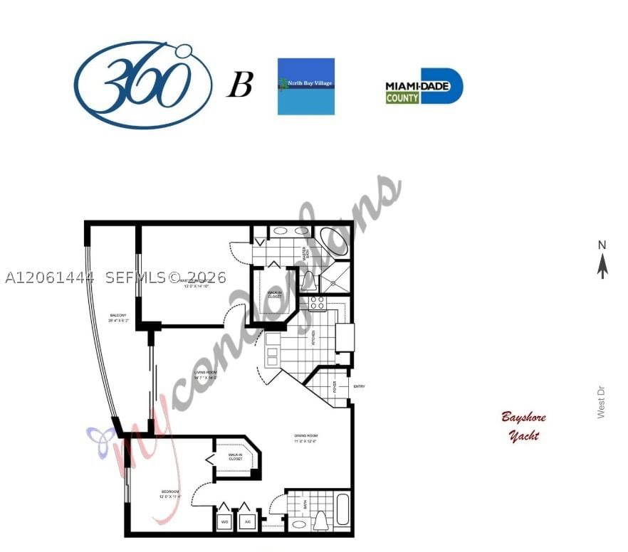 Real estate property located at 7910 Harbor Island Dr #708, Miami-dade, 360 Condo B, North Bay Village, FL