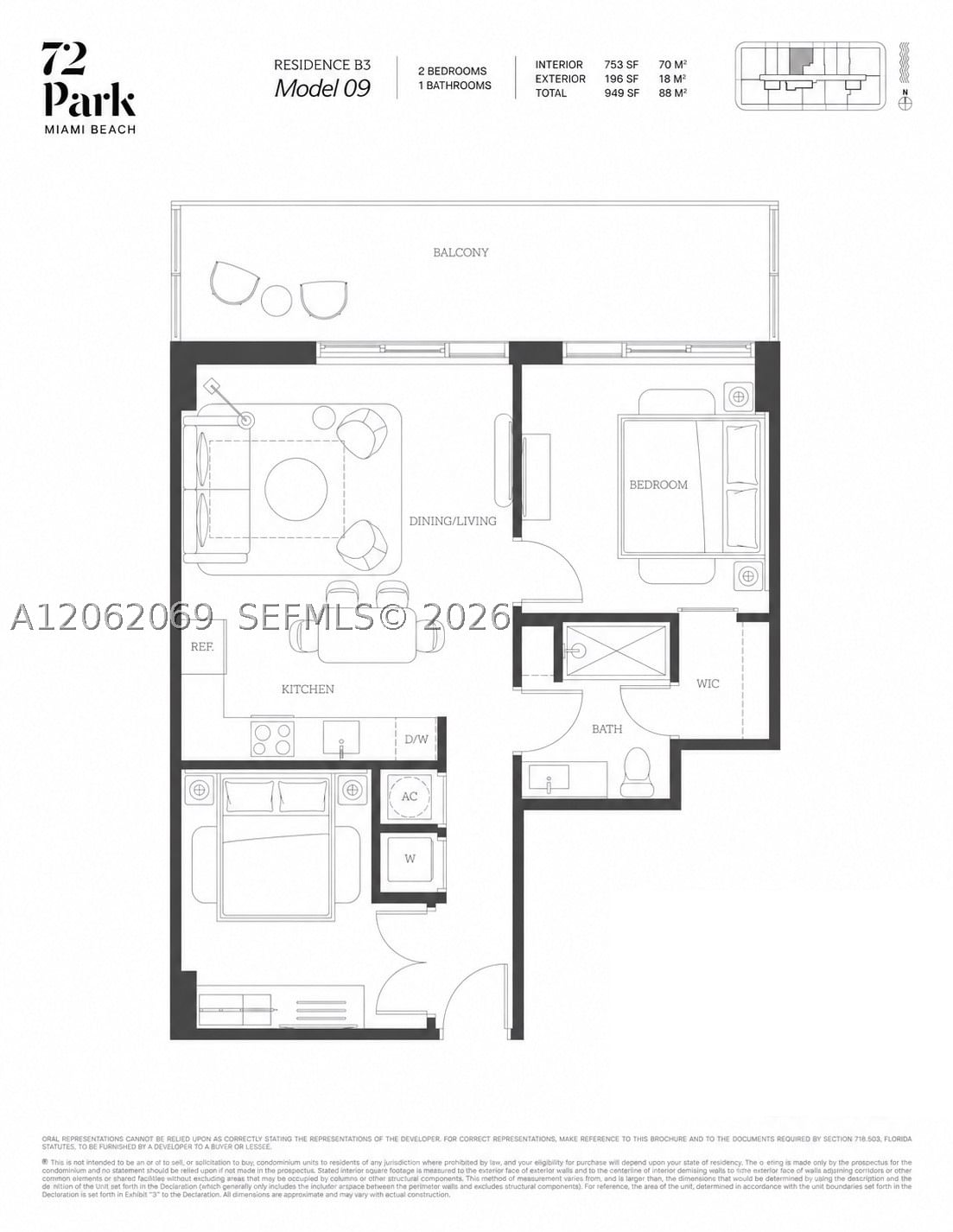 Real estate property located at 580 72nd St #1809, Miami-dade, 72 Park Miami Beach, Miami Beach, FL
