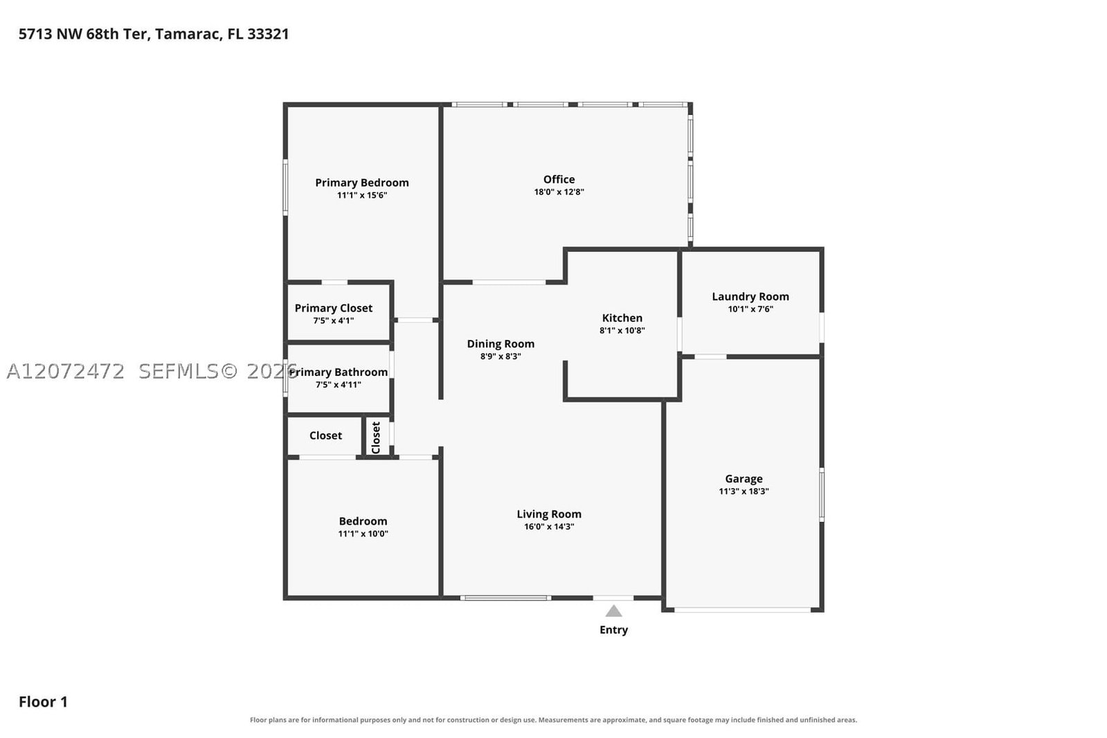 Real estate property located at 5713 68th Ter, Broward, Mainlands Of Tamarac Lake, Tamarac, FL
