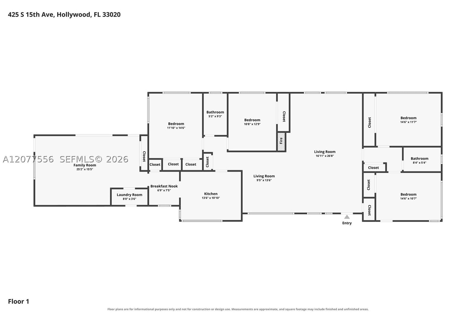 Real estate property located at 425 15th Ave, Broward, Hollywood, Hollywood, FL